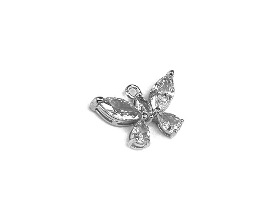 Подвеска Бабочка цвет серебро размер 14*21мм