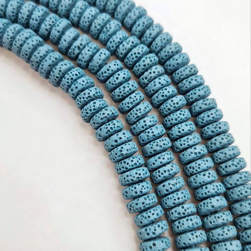 Бусины Вулканическая лава размер 4*9мм натуральный камень