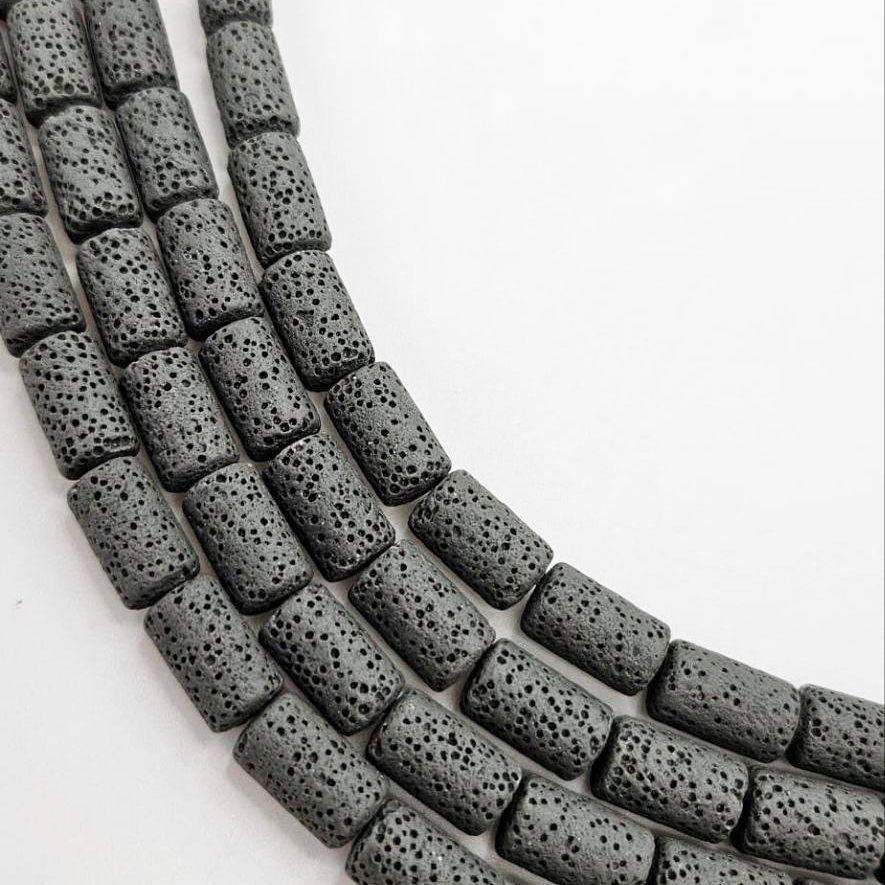 Бусины Вулканическая лава размер 8,5*14мм натуральный камень