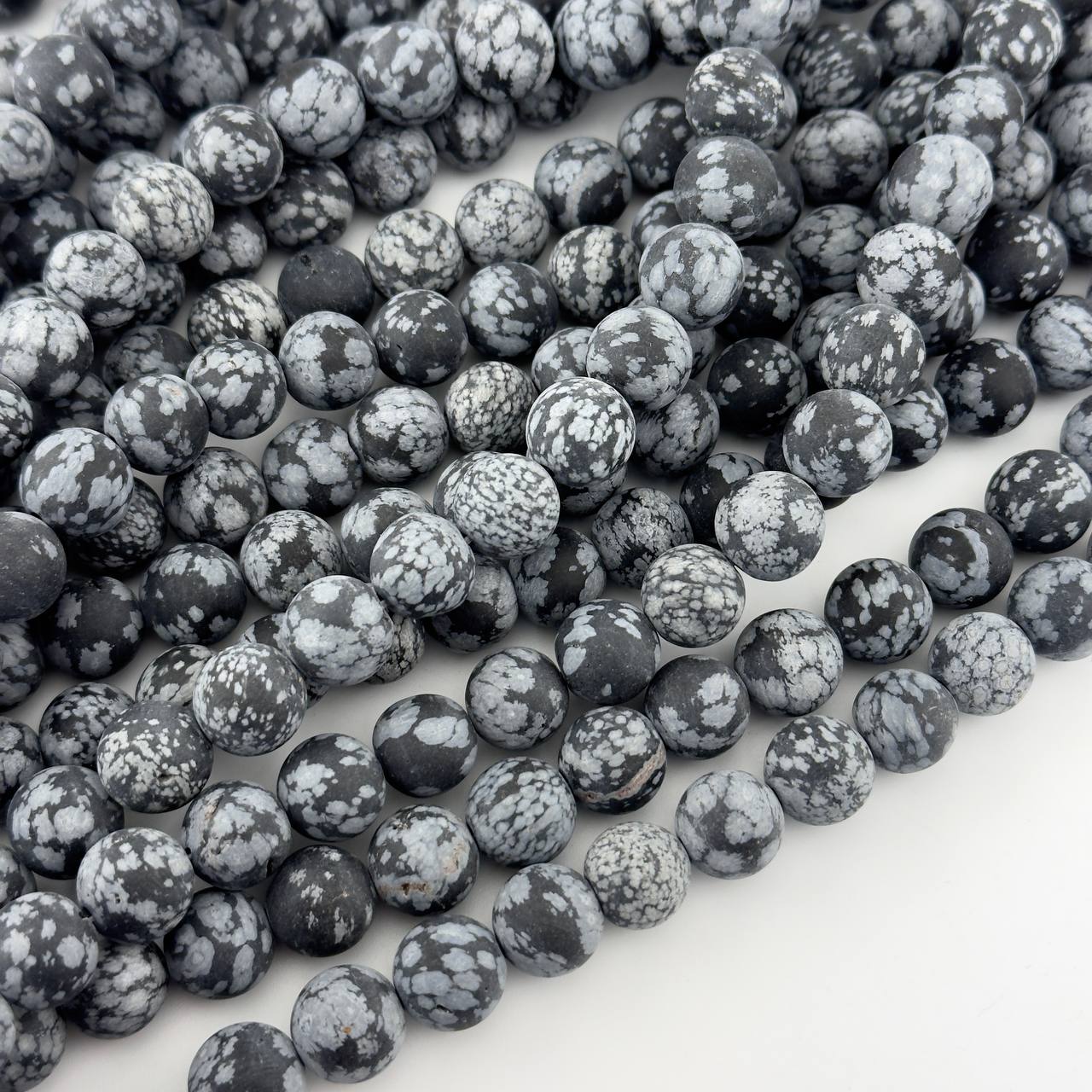 Бусины Обсидиан черный гладкий матовый шар  6мм 8мм 10мм 12мм натуральный камень