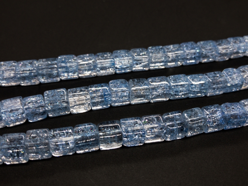 Бусины Сахарный кварц цвет голубой гладкий глянцевый 6мм имитация камня